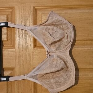 Elegant Sheer Lace Underwire Bra - Tan